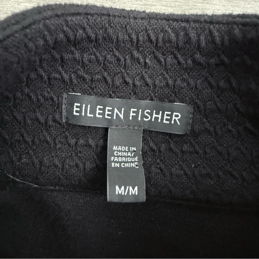 Eileen Fisher Organic Cotton Textured Funnel Neck Long Jacket Oversized Coat M - Picture 5 of 16